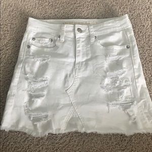 White jean skirt
